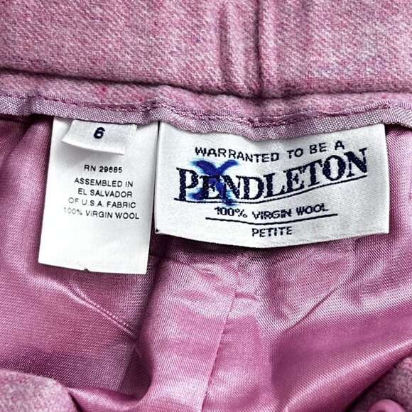 Pendleton Womens 2-Piece Lined Suit Blazer and Pants Sz 6P 100% Virgin Wool Pink - Picture 9 of 16